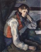 Paul Cezanne the boy in the red waistcoat Sweden oil painting reproduction